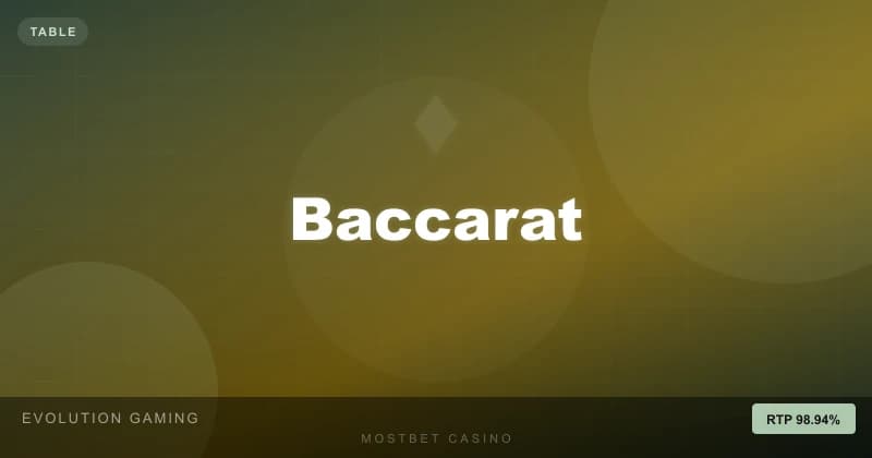 Baccarat - Mostbet casino oyunu