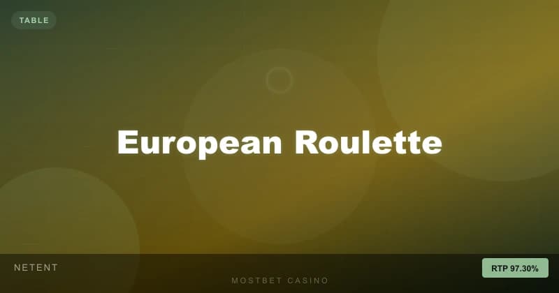 European Roulette - Mostbet casino oyunu
